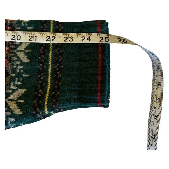 Eddie Bauer AKA Fair Isle Tall XL VTG Holiday Nordic Christmas Geometric Green - Picture 11 of 15